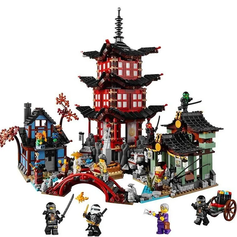 

Diy 737pcs Temple of Airjitzu Ninjagoes Smaller Version Building Blocks Set Compatible With Toy for Kids Bricks