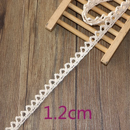 1.2cm 5yards 2-6 см, 5 ярдов, бежевое кружево высокого качества, хлопковое кружево, шитье, домашний интерьер, аксессуары для одежды, материал для рукоделия - Цвет: 1.2cm 5yards