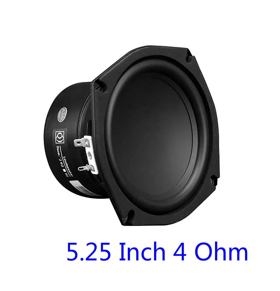 4 Ohm Speaker AIYIMA 1 шт. 5,25 дюймовый динамик вуфера 4 8 Ом 50 Вт бас длинный ход звуковой динамик драйвер низкочастотный сабвуфер динамика DIY - Цвет: 4 Ohm Speaker