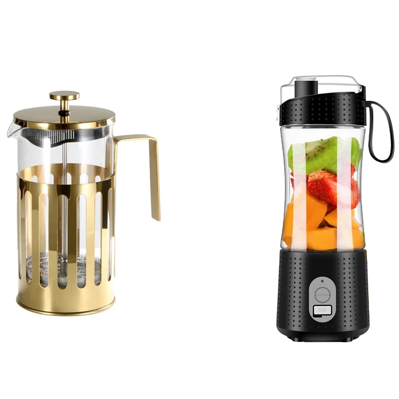 

Блендер индивидуального размера, блендер для смузи и кофеварка с французским прессом 1000 мл, Кофеварка из нержавеющей стали