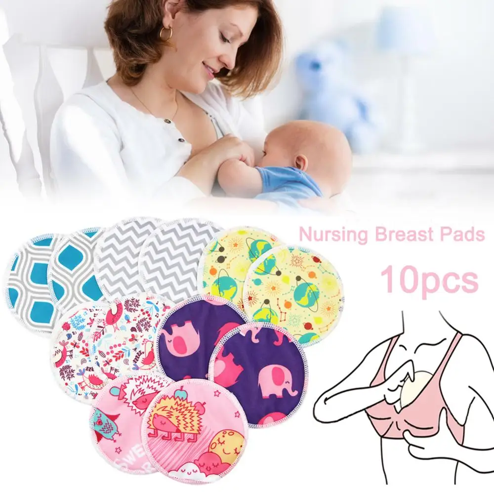 Многоразовые бамбуковые прокладки для груди 10 шт. моющиеся водонепроницаемые