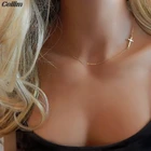 Двойной слой с крестом кулон ожерелье для мужчин и женщин из нержавеющей стали религиозное ювелирное изделие в виде сердца, с покрытием из золота чокер в подарок Вера Ожерелье