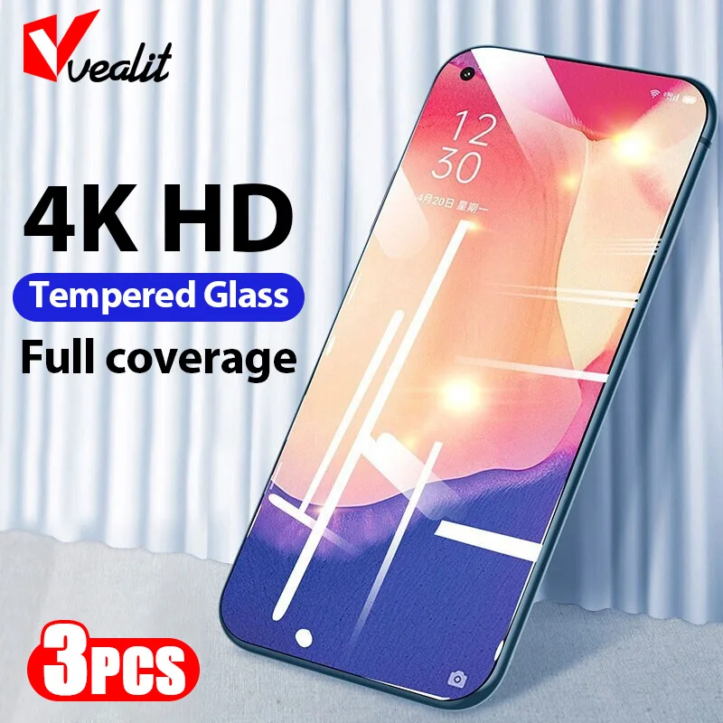 

3pcs 4K HD Tempered Glass for OPPO Realme 8 7 6 Q3 Q2 X50 Pro X7 Max C11 C17 C21 C21Y C25S C12 Screen Protector Realme GT Neo