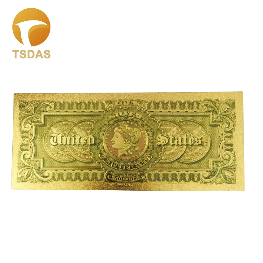 США 1886 год 24k золотые банкноты 5 долларов для коллекций 10 шт./лот | Дом и сад
