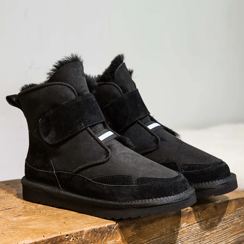 2019 г. Новые зимние ботинки на овечьем меху одна труба женская теплая хлопковая