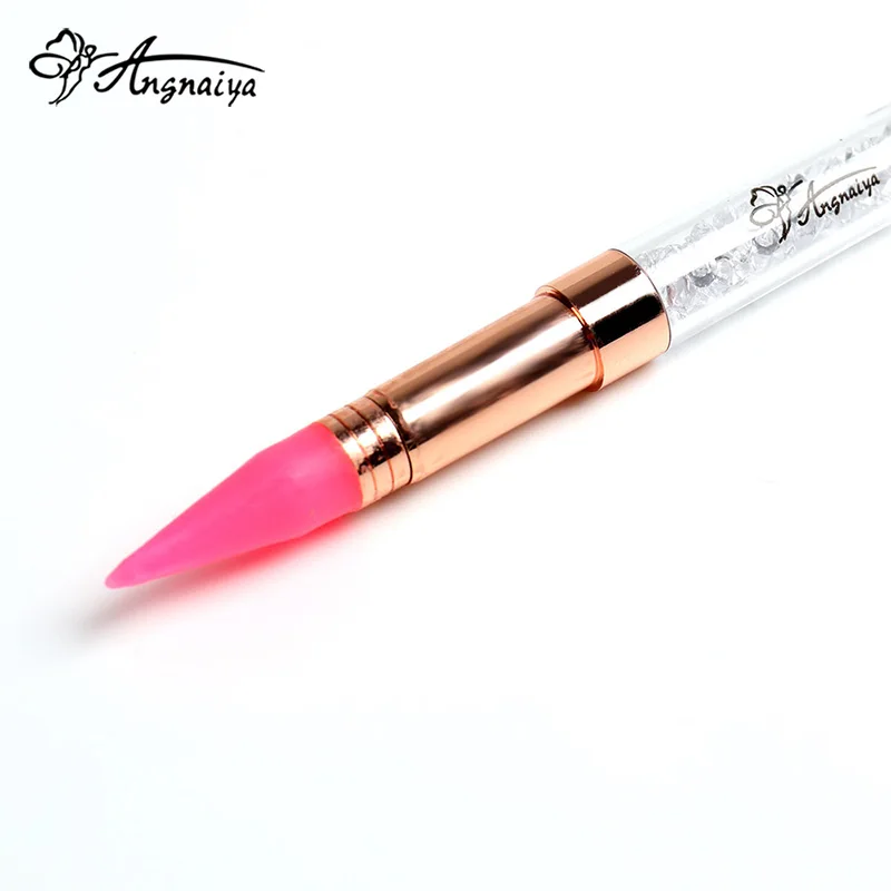 ANGNYA двухсторонний инструмент для розовое золото Nail Art Pen расставить Стразы с