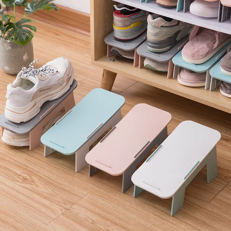 

4 Pcs Double-layer Detachable and Combinable Simple Shoe Rack Creative Storage Shoe Rack Household Shoe Storage Organizer