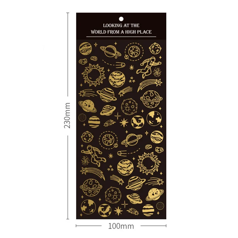 Милая Золотая планета декоративная наклейка s Вселенная космическая для