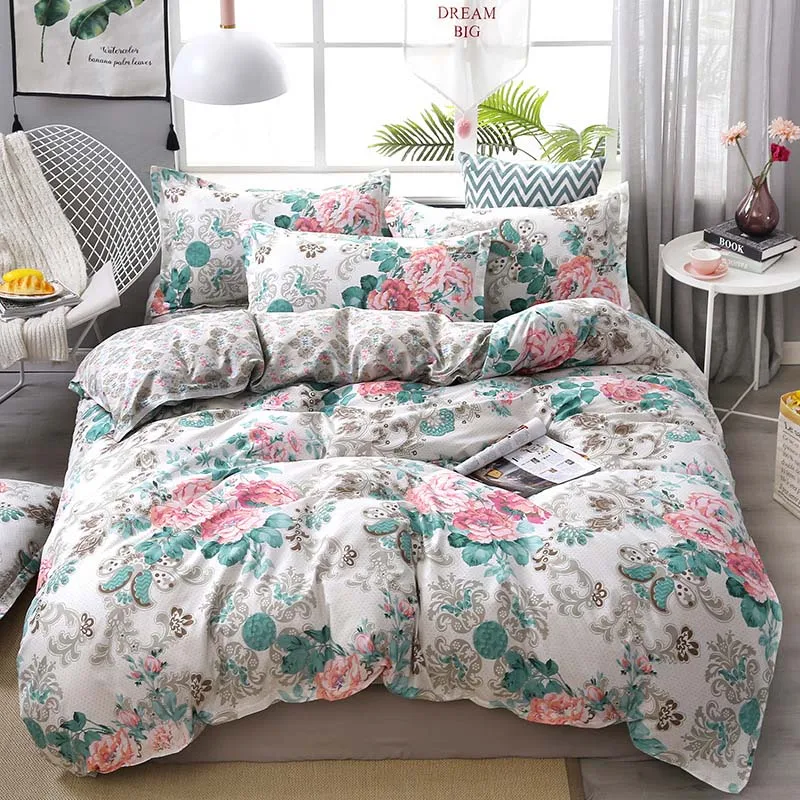 

Flower Tropical Plant 4pcs Girl Boy Kid Bed Cover Set Duvet Cover Adult Child Bed Sheets Pillowcases Comforter Bedding Set 61024