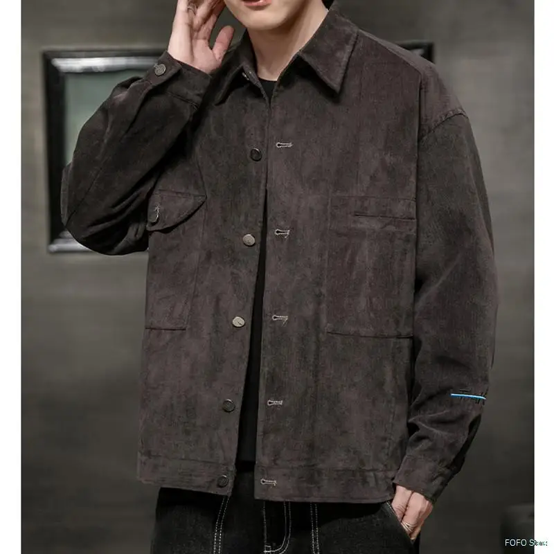 

2021 Mens Winter Jackets and Coats Oversized Corduroy Casual Outwear Male Solid Steetwear Jackets M-4XL