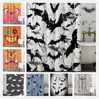 halloween goblin home decor curtain for living room bedroom black and white bats shower curtains fabric bathroom curtain popular