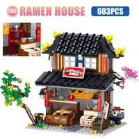 childrens educational toys assembled small particles city street view model mini japanese ramen house building block gift