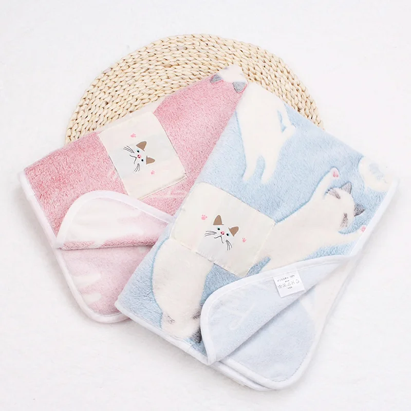 Милое фланелевое одеяло с мультяшным котом коралловый флис чехол для