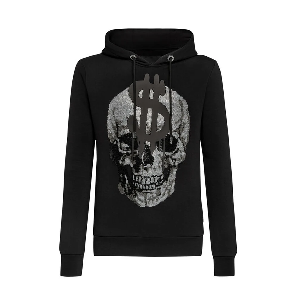 HOODIE SWEATSHIRT SKULL DOLLARS Brand Clothing Warm Thick Sweatshirts Hip-Hop Pullover Rhinestone Luxury Men's Hoodies | 95149