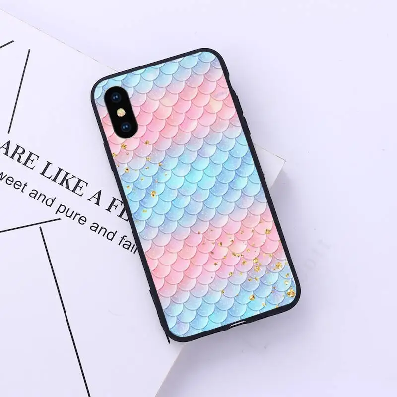 

Pink Purple Glitter Mermaid Scales Phone Case for iPhone 11 12 pro XS MAX 8 7 6 6S Plus X 5S SE 2020 XR