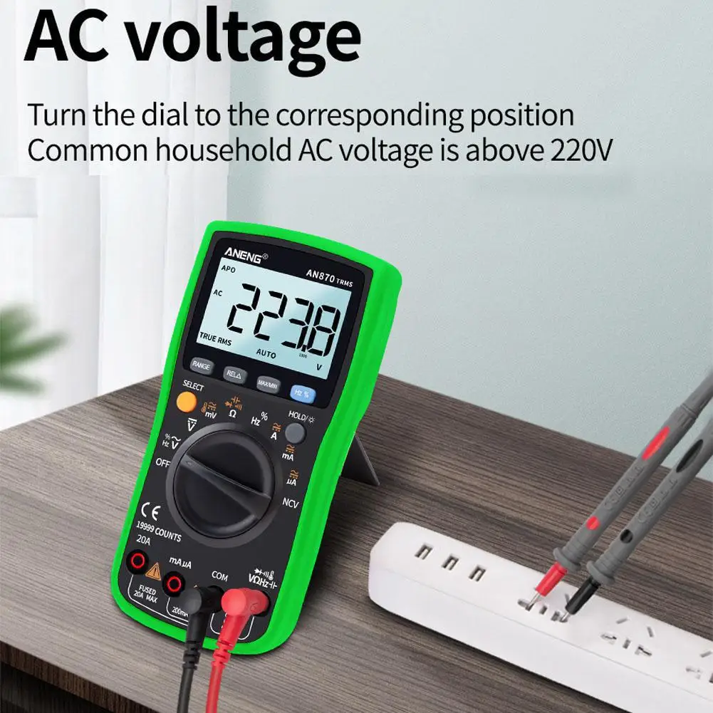 ANENG AN870 Digital Multimeter 19999 True RMS AC/DC Voltage Volt Ampere Ohmic Capacity Frequency Temperature PCI Tester | Инструменты
