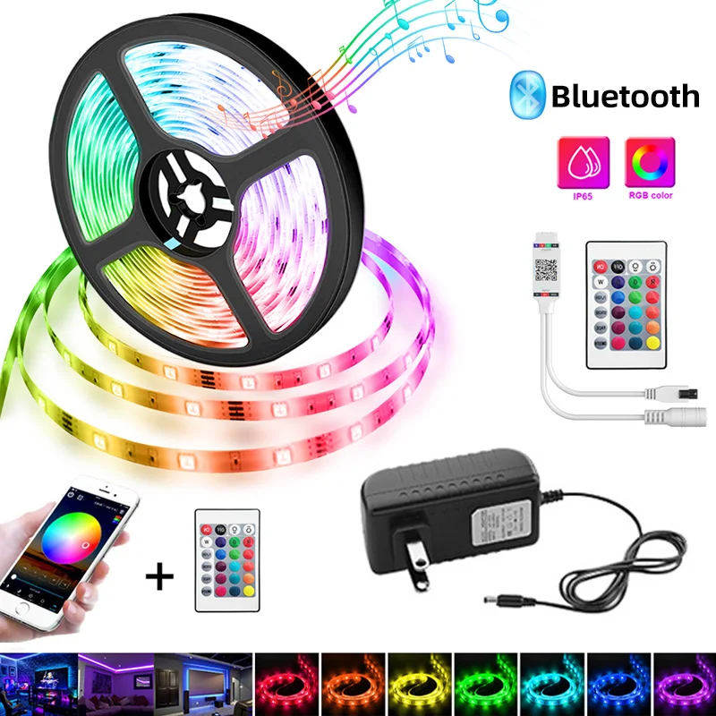 

Bluetooth LED Strip Lights RGB 5050 2835 SMD Waterproof Flexible Ribbon RGB Light Tape Diode DC 12V 5M 10M 15M for room