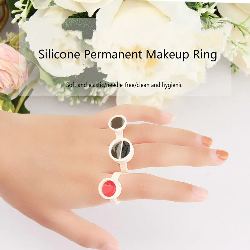 Силиконовый Перманентный макияж кольцо пигментное тату чернила для бровей губ