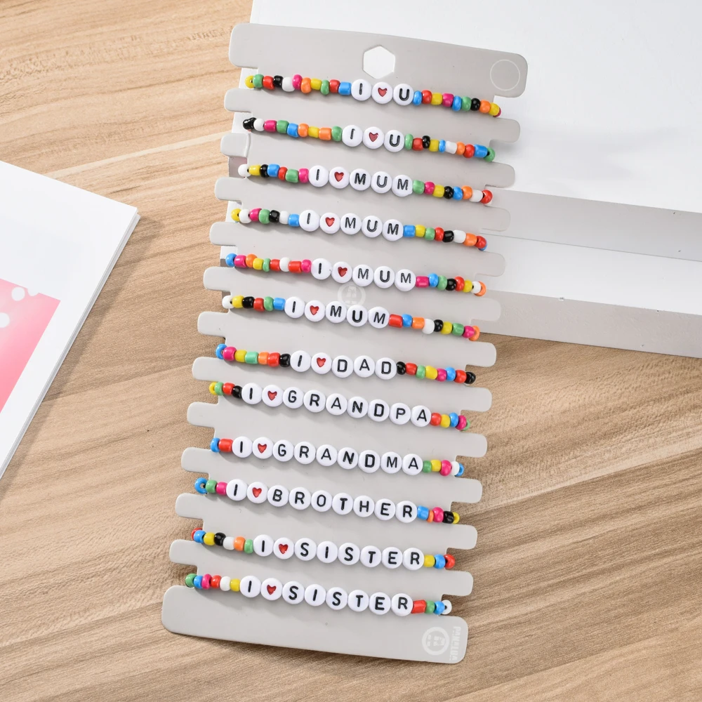 Браслет плетеный в стиле бохо для женщин и мужчин комплект из бусина буква