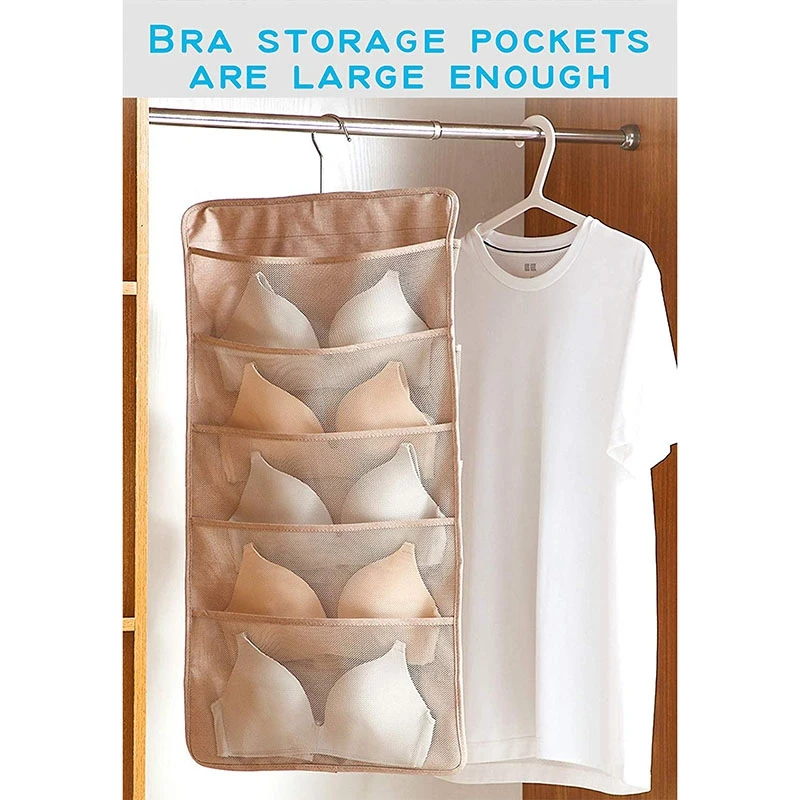 Двухсторонний подвесной шкаф-органайзер с 20 карманами для нижнего белья чулок