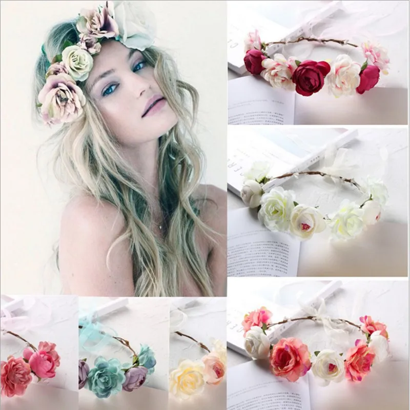 

Flower Hairband Birthday Party Decor Bride To Be Bachelorette Party Hawaii Jungle Party Garland Wedding Decoration Mariage Decor