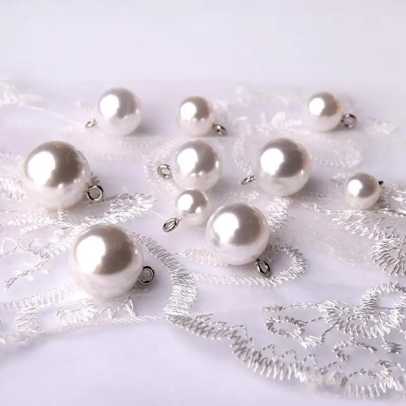 20pcs/Set Pendant Pearl Buttons Zipper Head High Grade Shirt Sweater Button DIY Garment Ornaments Accessories | Дом и сад