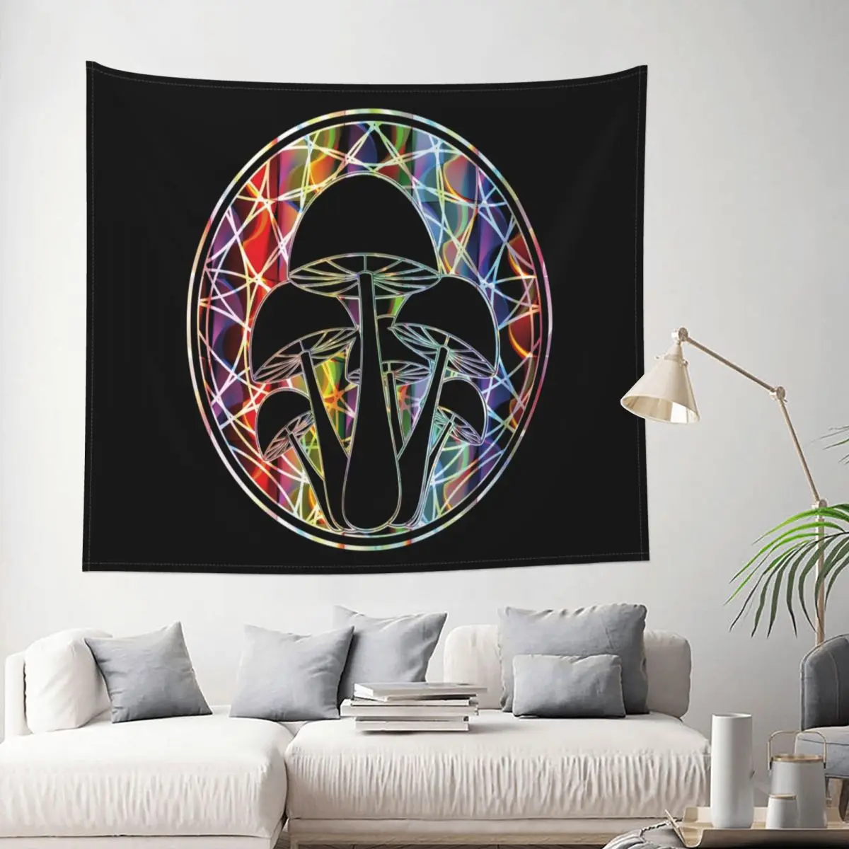 

Trippy Mushrooms Tapestry Psychedelic Trippy Colorful Abstract Decoration Wall Room Home Decor Hanging Bedroom Kawaii Cute Style
