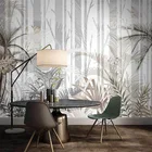Фотообои на заказ скандинавские ручная роспись тропические растения роскошные декоративные картины гостиная ТВ диван спальня 3D обои