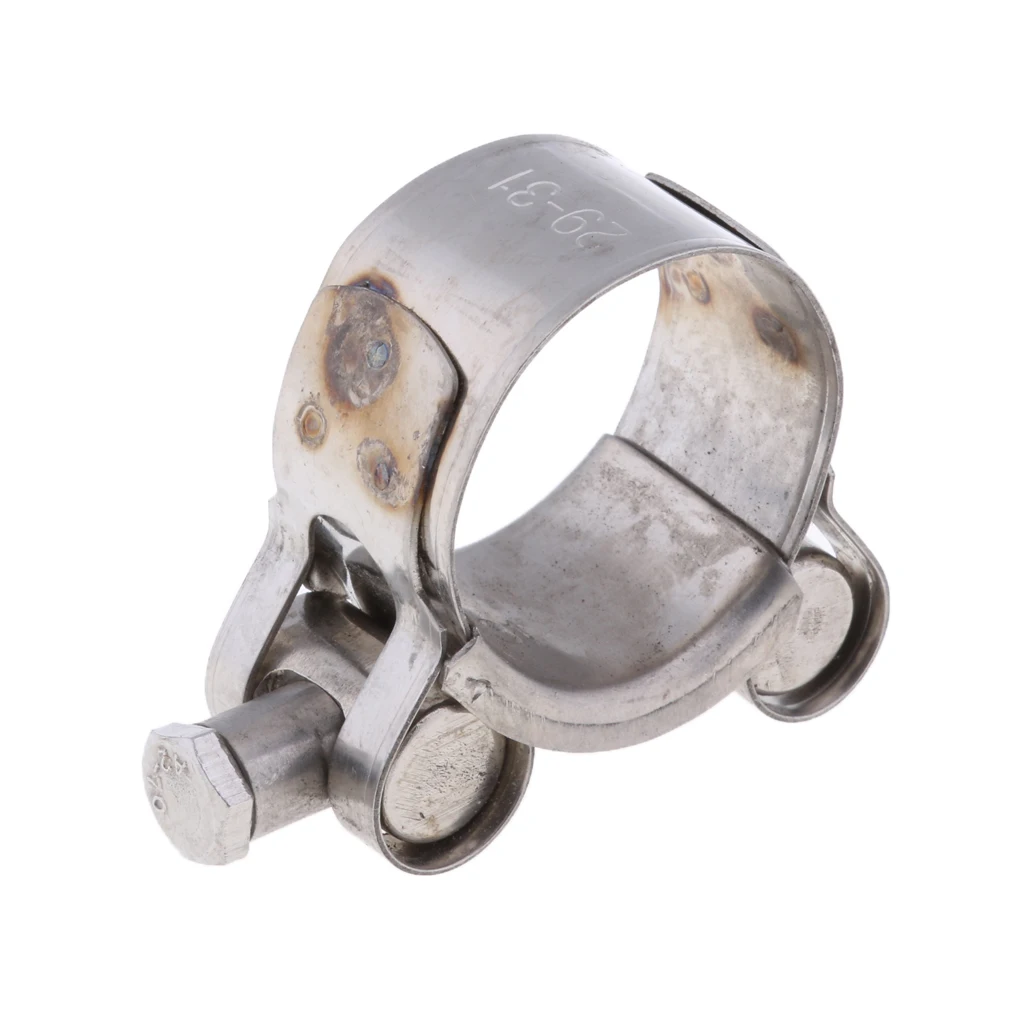 

Глушитель выхлопной трубы турбо зажим серебро Нержавеющая сталь фурнитура подходит 29 мм-31 мм