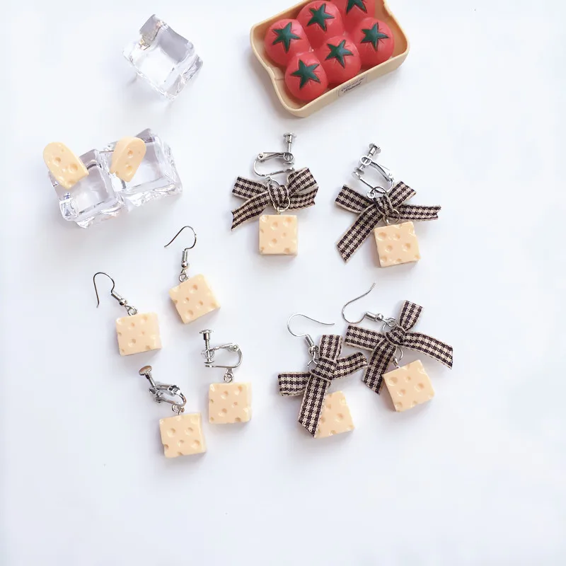 Оптовая продажа Новые серьги бабочки забавные в виде продуктов питания для