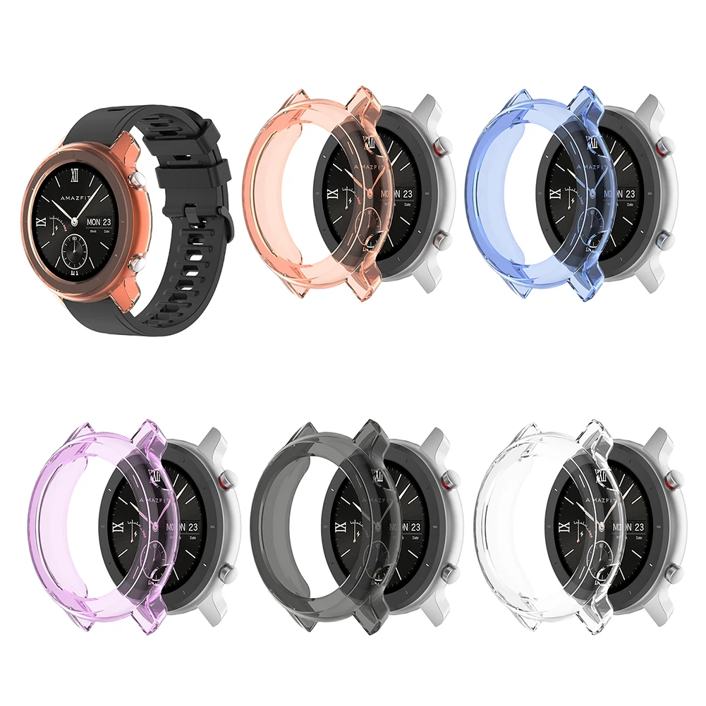 Мягкий ТПУ чехол для часов Amazfit GTR 47 мм Корпус рамка бампер умные часы