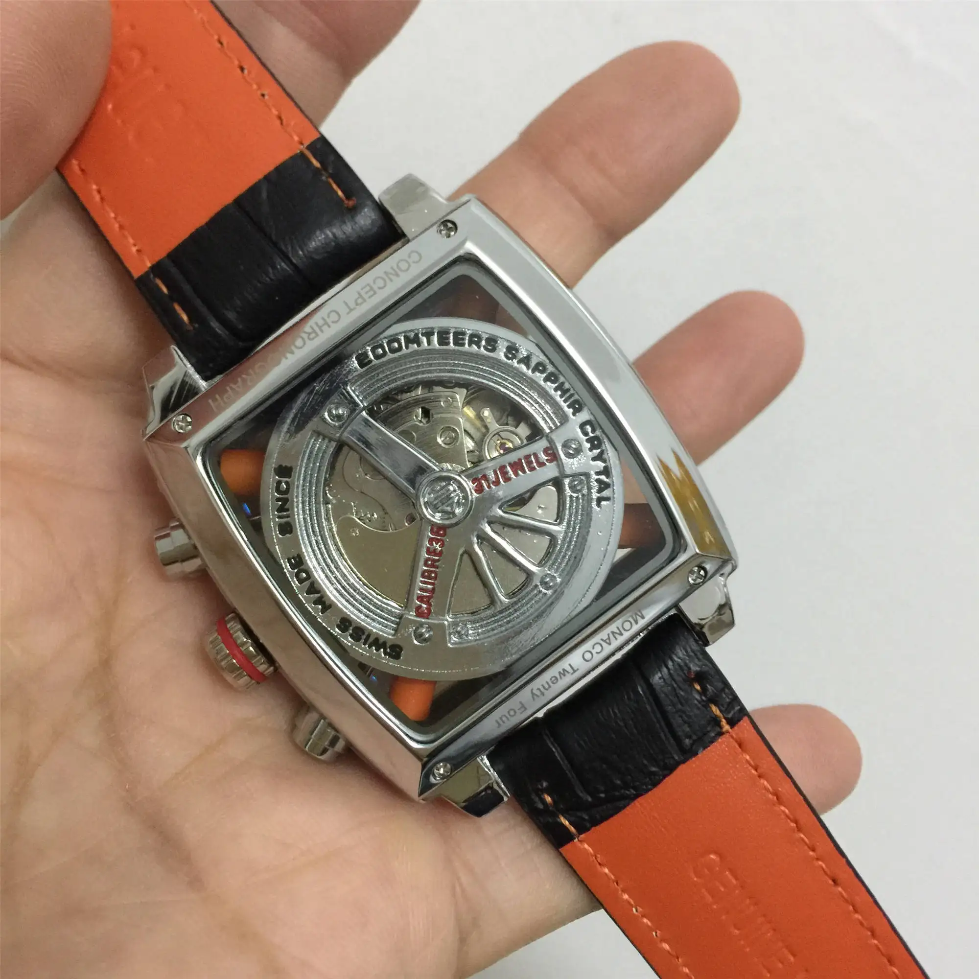 

2021 Monaco-24 men watches Top Brand Luxury Watch Men tonneau Automatic Tourbillon Business Heuer Mechanical Wristwatch for man