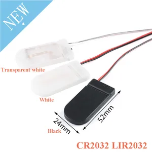 CR2032 LIR2032 Battery Storage Box Case White Black Clear Transparent Power Bank Cases Button Battery Holder Cover Switch