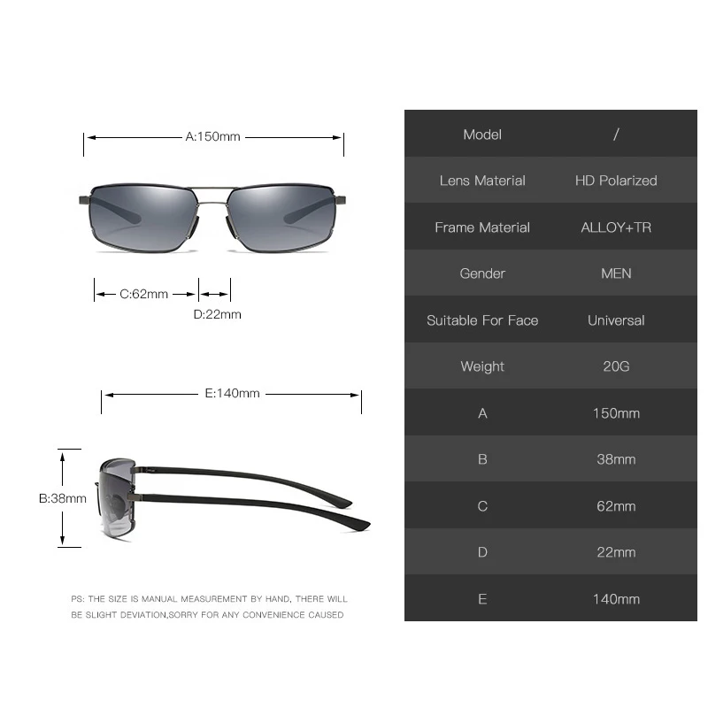 Очки солнцезащитные Мужские поляризационные Классические винтажные брендовые