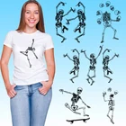 Термочувствительные нашивки с черепом и скелетом, термонаклейки, теплопередающие ПВХ нашивки, наклейки на одежду, Аппликации сделай сам