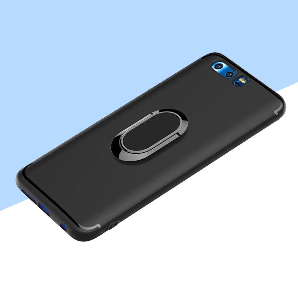 

Phone Case with 360 Rotating Ring Holder Magnetic Car Holder Slim Shockproof Protective Phone Case Cover for Huawei Honor (Bla