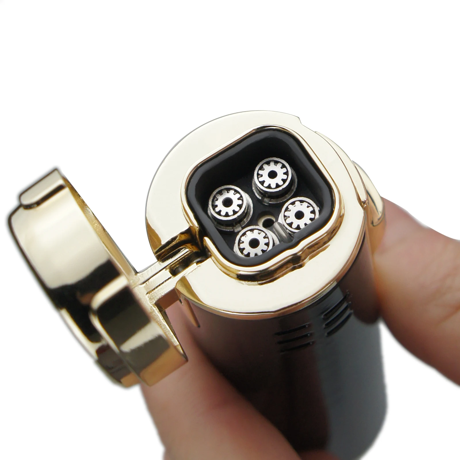 Зажигалка COHIBA для сигар многоразовая газовая зажигалка с дыроколом и синим