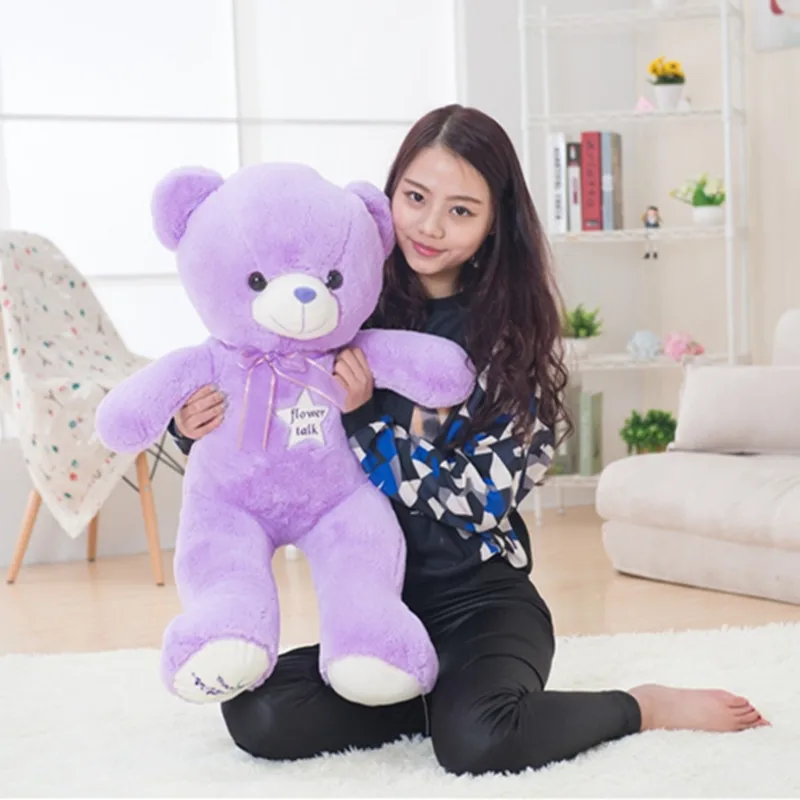 35/80cm Cute Purple Bear Plush Toys High Quality Stuffed Lovely Animals Teddy Dolls for Classmate Kids Graduation Gifts | Игрушки и