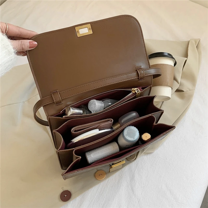 

Classic Design Stone Pattern Box Medium Crossbody Bags For Women Famous Brand Gold Lock High Quality Female Shoulder Bags 2021