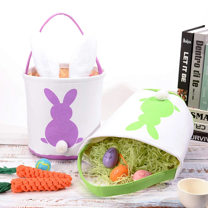 

Cute Styles Easter Bunny Eggs Tote Bag Rabbit Basket Creative Home Supplier Easter Bucket For Kids Festival Gift Party