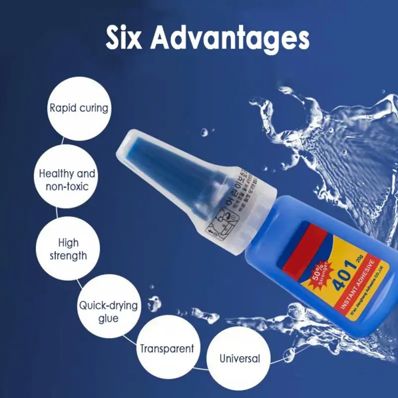 1PCS 401 Instant Fast Adhesive 20ML Bottle Stronger Super Glue Multi-Purpose Fix HOT Strong Liquid Colorless TSLM1 | Обустройство