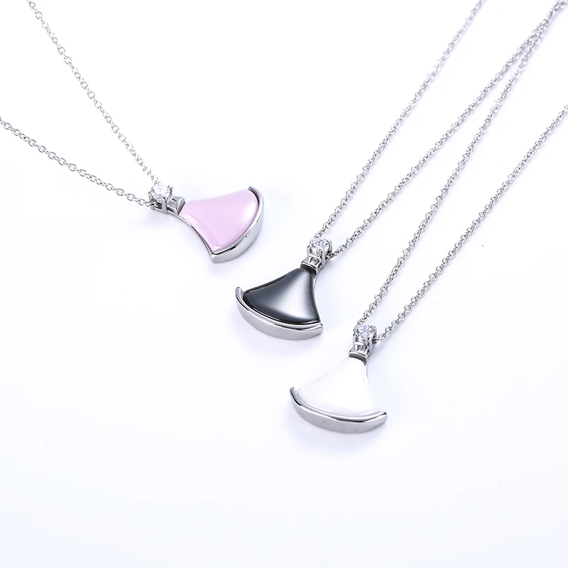 LOSTSOUL New Ins Simple Stylish ceramic Pendant Stainless steel necklace High Quality Small fresh Female Jewelry Gifts | Украшения и