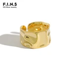 F.I.N.S нестандартные кольца из стерлингового серебра 925 пробы для женщин с широкой вогнутой поверхностью Ins стильные модные ювелирные изделия Золотое Открытое кольцо 2019