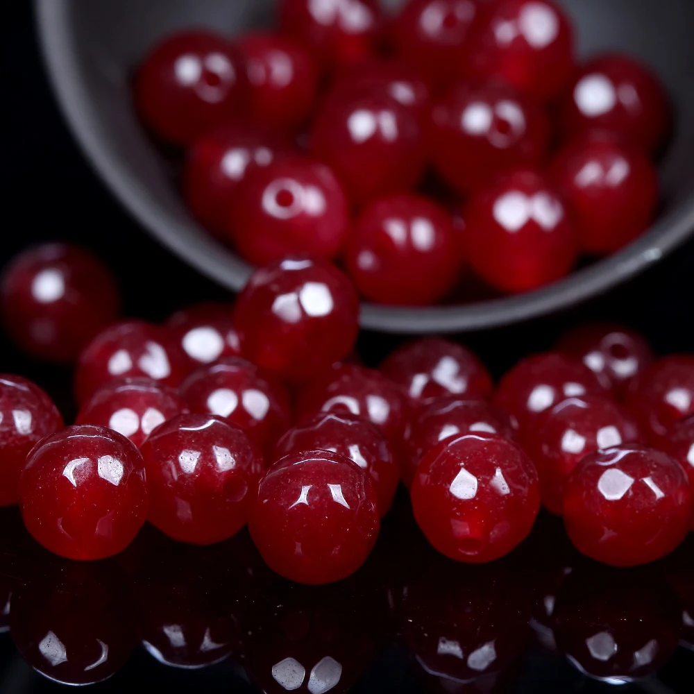 Бусины Из Натурального халцедона Rubys каменные бусины граненые Круглые свободные