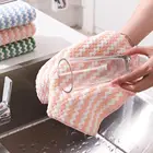 Кухонные флисовые салфетки для мытья посуды, утолщенное двойное полотенце для мытья посуды, Коралловое супервпитывающее антижировое полотенце, салфетки для мытья посуды