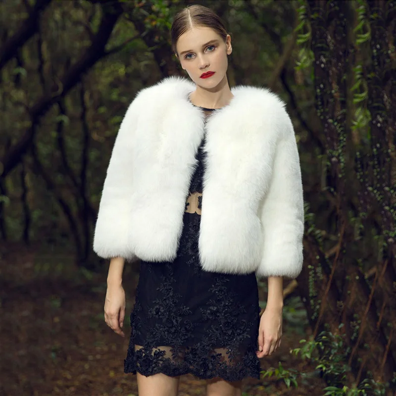 Женское пальто с натуральным мехом лисы TOPFUR роскошная короткая приталенная