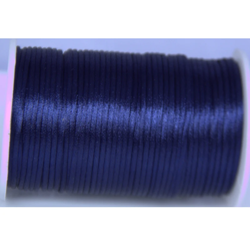 Лидер продаж 10 ярдов темно-синий 2 мм погремушка сатиновый шнур макраме