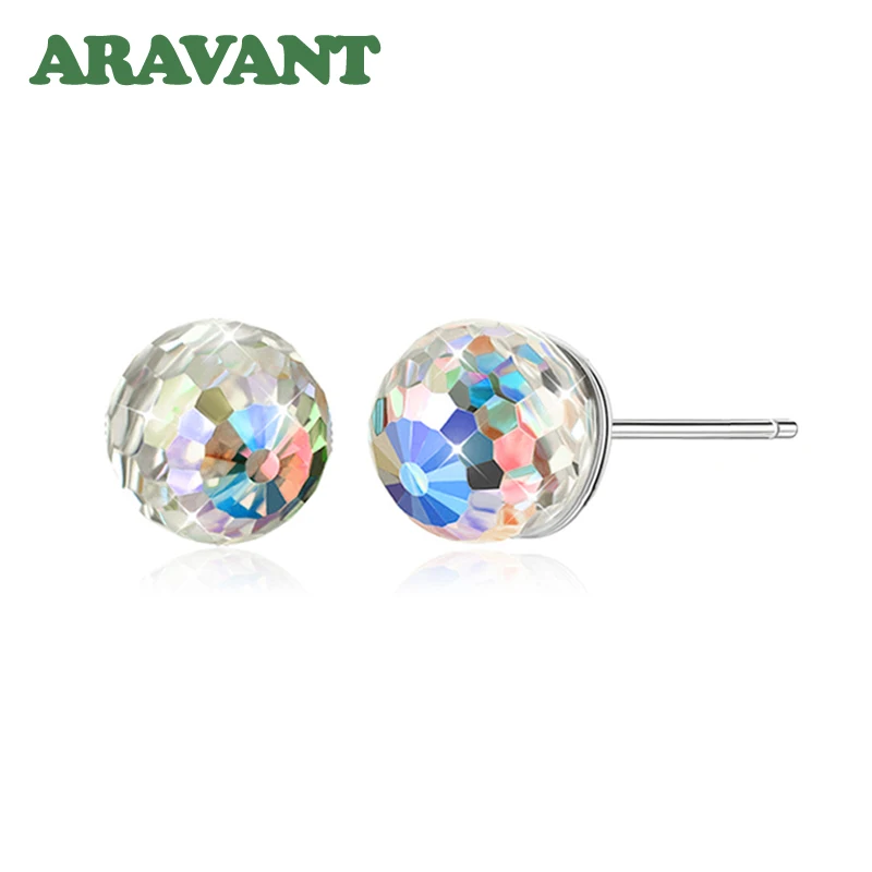 

Серьги из стерлингового серебра 925 пробы с хрустальным шариком для женщин, свадебные украшения