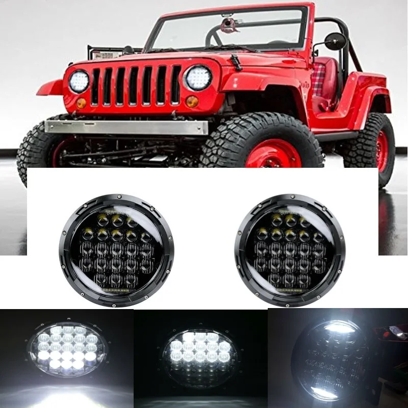 

For 2007-2016 Jeep Wrangler JK 2/4 Door AM General Hummer for Land Rover 7Inch 5D 75W Round LED Headlamp Driving Offroad Lamps