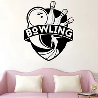 bowling wall stickers living room vinyl decal sport sticker entertainment club player mural home decoration leisure c13 13